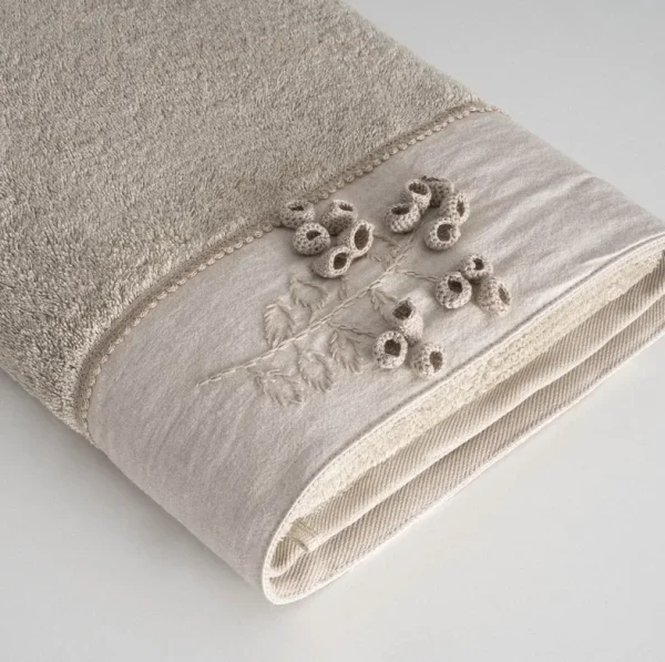 Masal Familiebadjassenset Biologisch Katoen – Beige/Groen – M/L