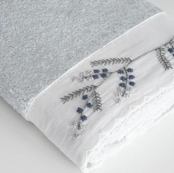 Ecocotton Derin Luxe Familiebadjassenset van Biologisch Katoen – Crème/Blauw – M/L