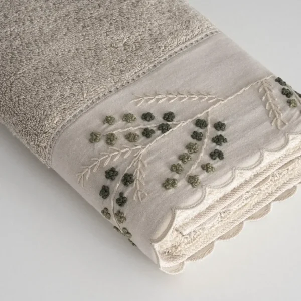 Ecocotton Derin Luxe Familiebadjassenset van Biologisch Katoen – Beige/Groen – M/L