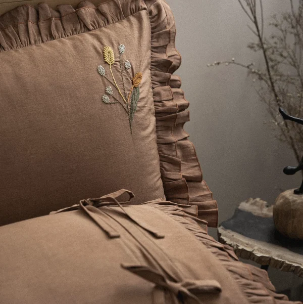 Ecocotton Farah Luxe King Size Dekbedovertrekset van Biologisch Katoen Satijn – Bruin