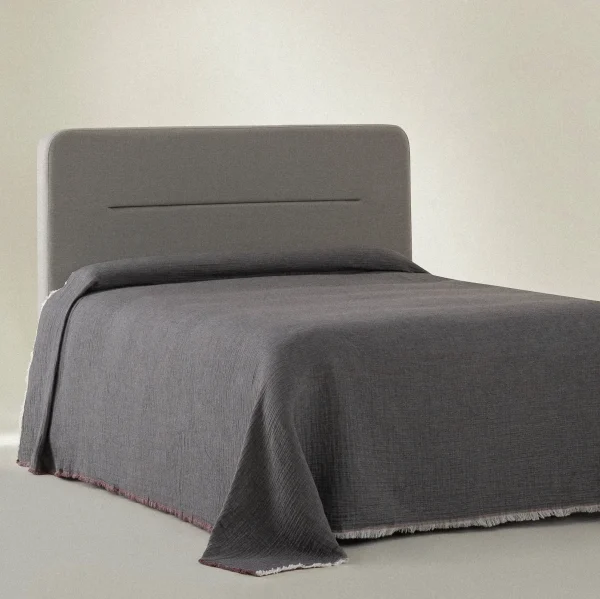Ecocotton Muna Luxe Tweepersoons Bedsprei van Biologisch Katoen – Bordeaux/Antraciet