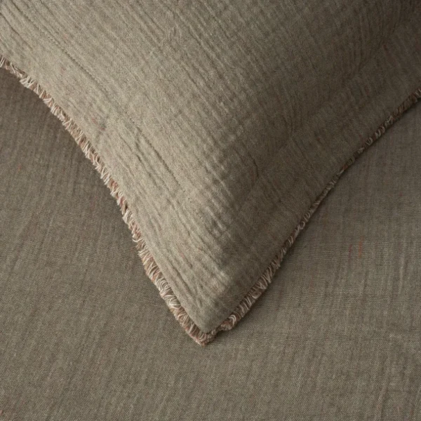 Ecocotton Muna Luxe Tweepersoons Spreiset van Biologisch Katoen – Groen/Terra