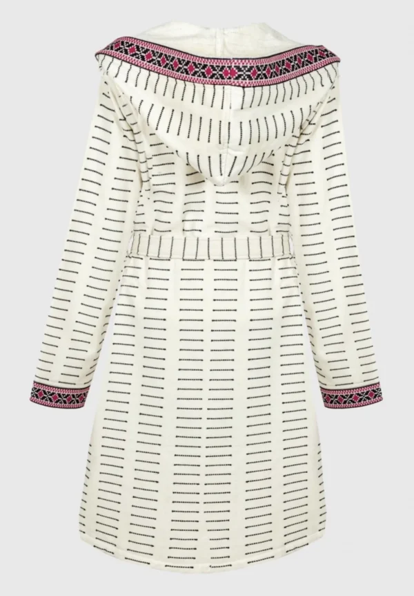 Ecocotton Laodikeia Dames Badjas 100% Biologisch Katoen Jacquard Crème