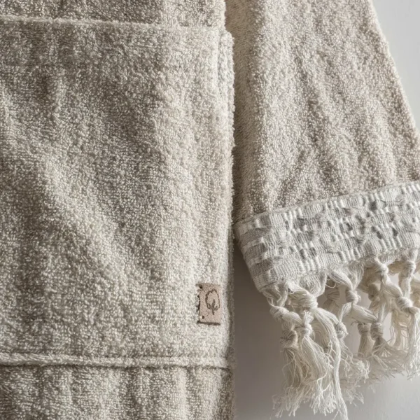 Ecocotton Ramina damesbadjas van biologisch katoen – beige