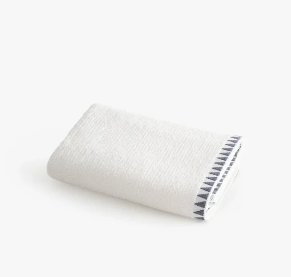 Ecocotton Tria handdoek Creme-Marine blauw 50x90 cm