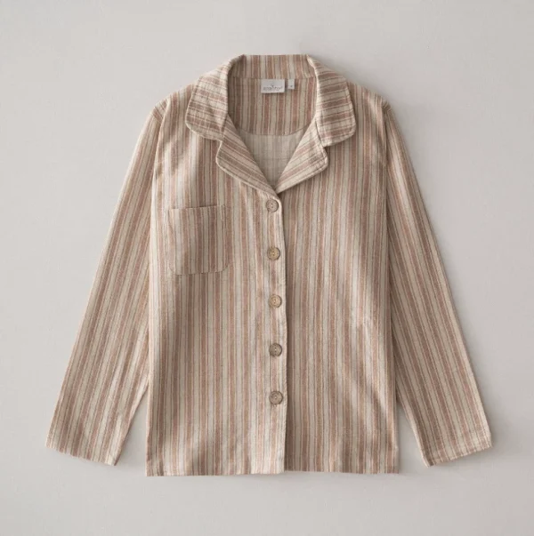 Ecocotton Ala dames pyjama set 100% organisch katoen linnen Terra
