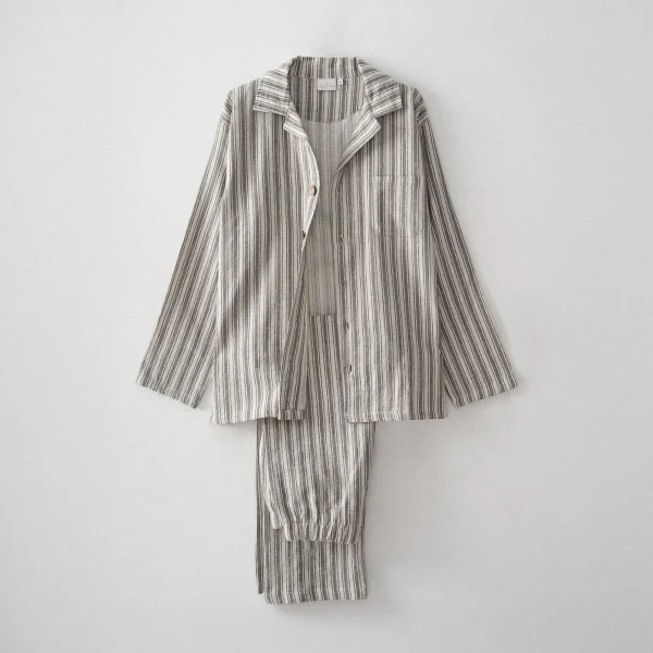 Ecocotton Ala Pyjama Set Heren 100% Organisch Katoen Linnen Antraciet