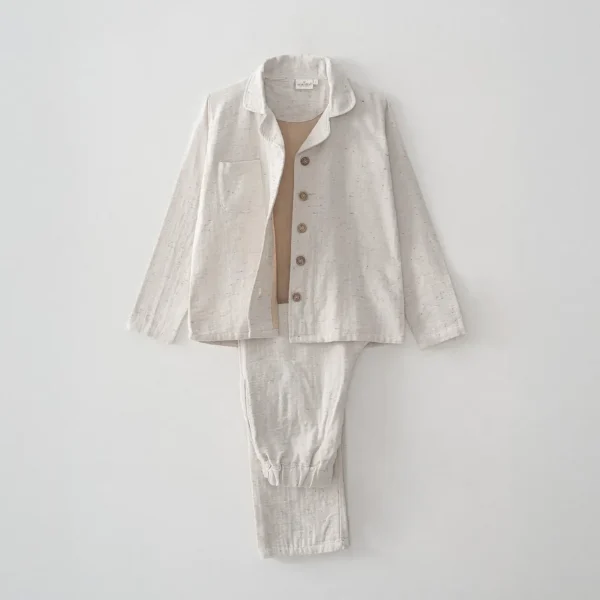 Ecocotton Alinda Dames Pyjamaset Biologisch Katoenen Mousseline Beige