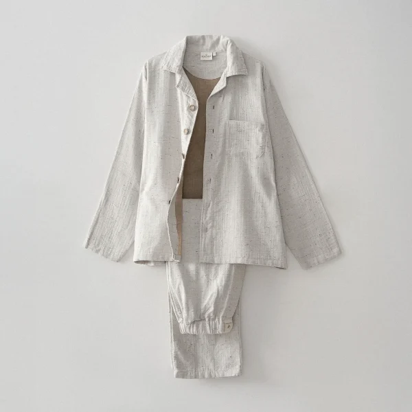 Ecocotton Alinda heren pyjamaset biologisch katoenen mousseline