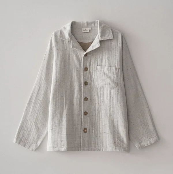 Ecocotton Alinda heren pyjamaset biologisch katoenen mousseline