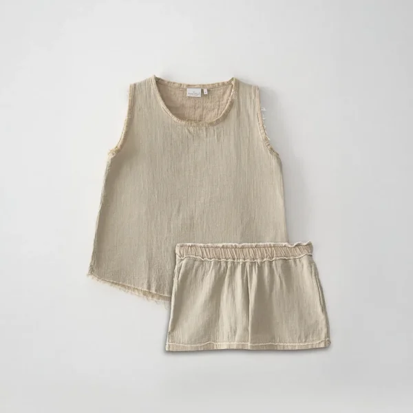 Ecocotton Melsa Damespyjamaset met Short van Biologisch Katoen – Mousseline – Groen