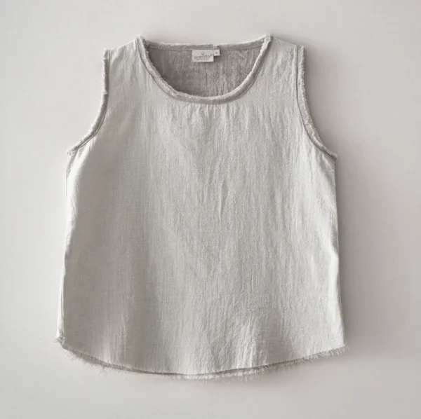 Ecocotton Melsa Damespyjamaset met Short van Biologisch Katoen – Mousseline – Lichtgrijs