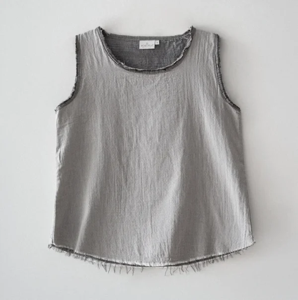 Ecocotton Melsa Damespyjamaset met Short van Biologisch Katoen – Mousseline – Antraciet