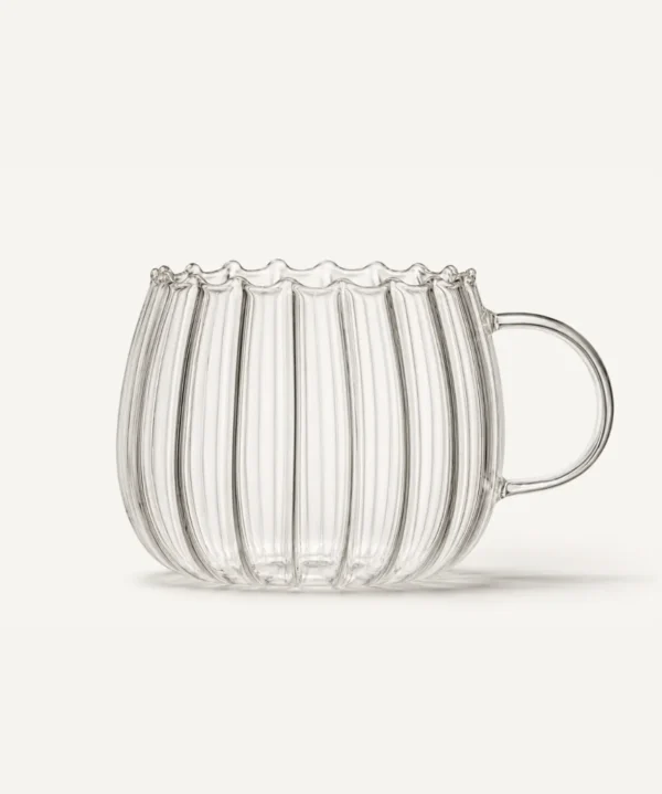 Riffel kopjes borosilicaatglas 400 ml - 4 stuks