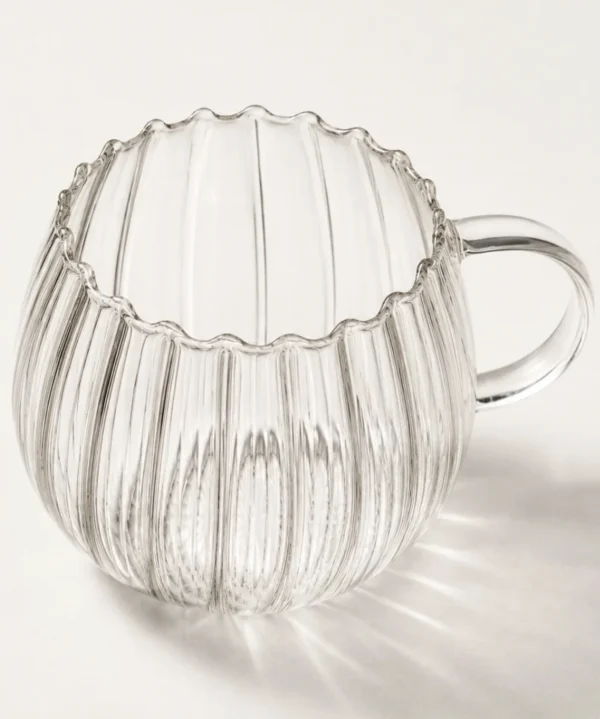 Riffel kopjes borosilicaatglas 400 ml - 4 stuks