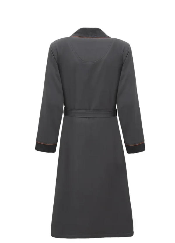Ecocotton Pamira Herenbadjas 100% Biologisch Katoen Geborduurd Antraciet