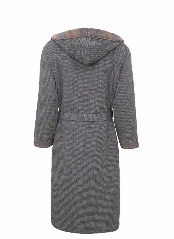 Ecocotton Mila Herenbadjas 100% biologische mousseline Grijs / Bruin