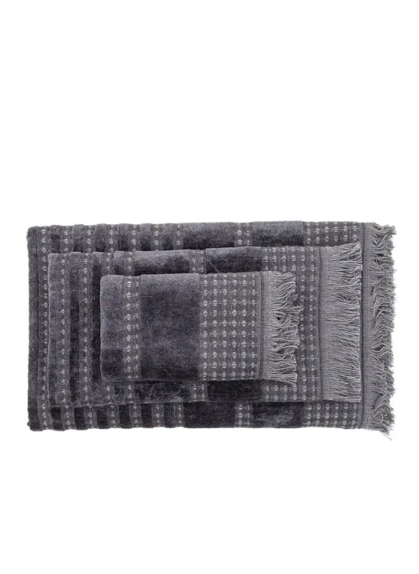 Ecocotton Zeus 3 stuks Handdoekenset 100% Organisch Katoen Inject Antraciet