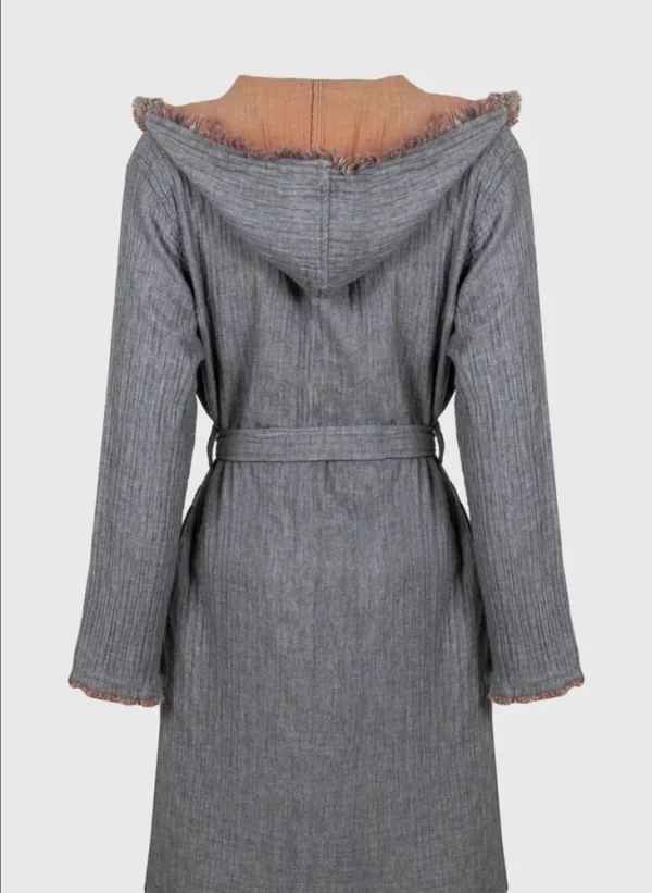 Ecocotton Muna Dames Badjas 100% Biologisch Katoen Inject Terra-Anthracite