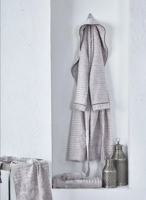 Ecocotton Maia Dames Badjas 100% Biologisch Katoen poeder