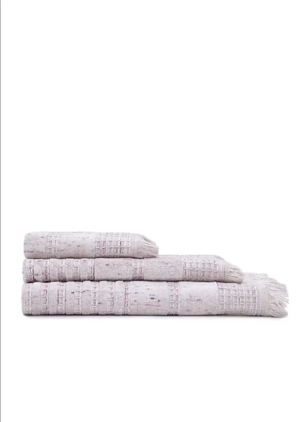 Ecocotton Maia 3 Stuks Handdoekenset 100% Biologisch Katoen poeder