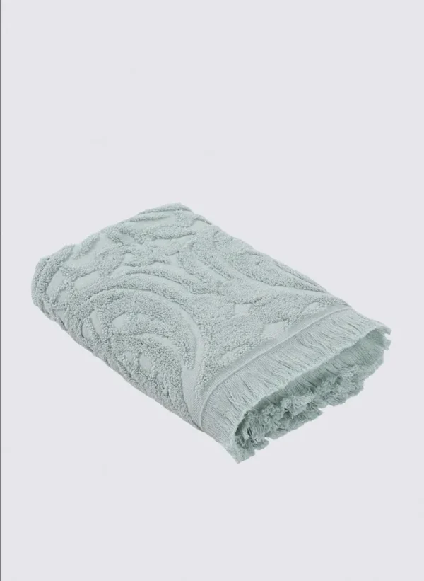 Green Black Elenora Hand en gezichtsdoek 100% Katoen Gekamd Jacquard Mint 50x90 Cm