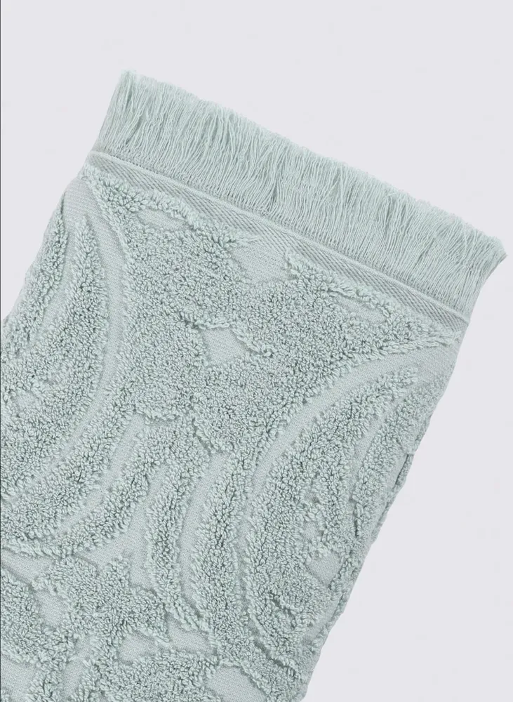 Green Black Elenora Hand en gezichtsdoek 100% Katoen Gekamd Jacquard Mint 50x90 Cm - Afbeelding 3