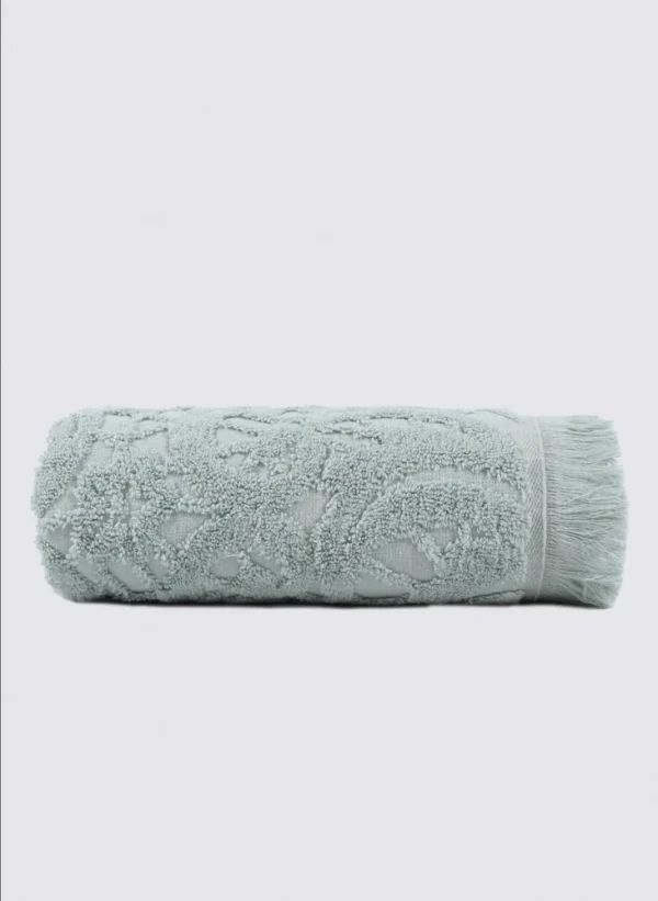 Green Black Elenora Hand en gezichtsdoek 100% Katoen Gekamd Jacquard Mint 50x90 Cm