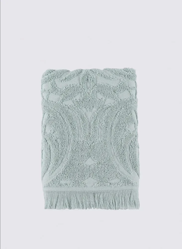 Green Black Elenora Hand en gezichtsdoek 100% Katoen Gekamd Jacquard Mint 50x90 Cm - Afbeelding 2