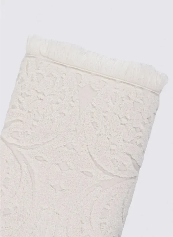 Green Black Elenora Badlaken 100% Katoen Gekamd Jacquard Crème 80x150 Cm