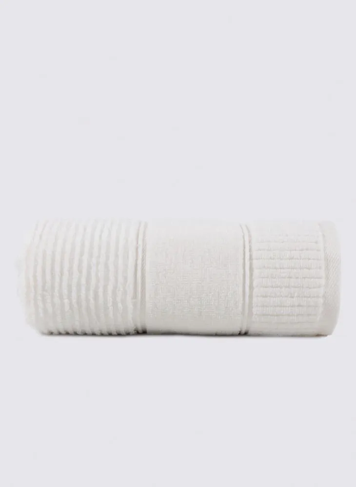 Green Black Eliza Hand En Gezichtsdoek 100% Katoen Air Twist Cream 50x90 Cm - Afbeelding 2