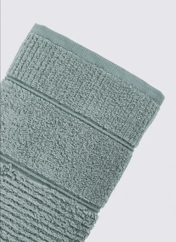 Green Black Eliza Hand En gezichtsdoek 100% Cotton Air Twist Green 50x90 Cm