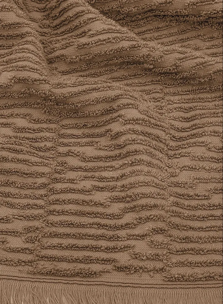 Green Black Anisa Hand En Gezichtsdoek 100% Katoen Gekamd Jacquard Bruin 50x90 Cm - Afbeelding 3