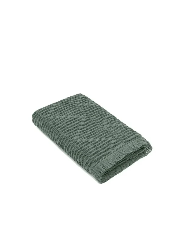 Green Black Anisa Hand en gezichtsdoek 100% Katoen Gekamd Jacquard Groen 50x90 Cm