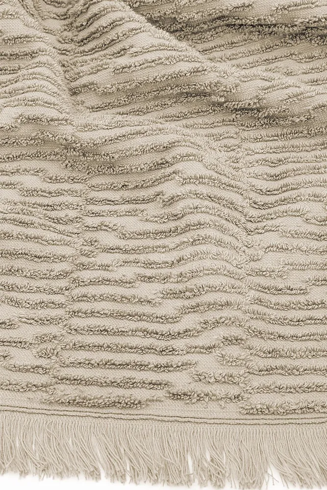 Green Black Anisa Hand En Gezichtsdoek 100% Katoen Gekamd Jacquard Beige 50x90 Cm - Afbeelding 3