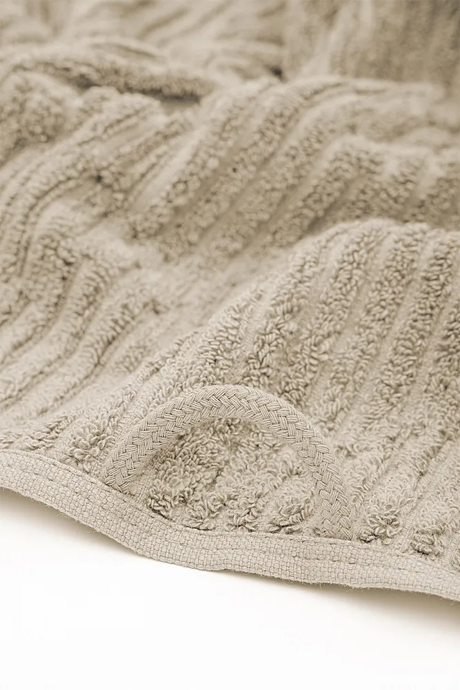 Green Black Anisa Hand En Gezichtsdoek 100% Katoen Gekamd Jacquard Beige 50x90 Cm - Afbeelding 4