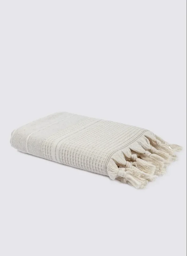 Ecocotton Arden Hand En Gezichtsdoek 100% Biologisch Gemengd Hennep Katoen Beige 50x90 Cm