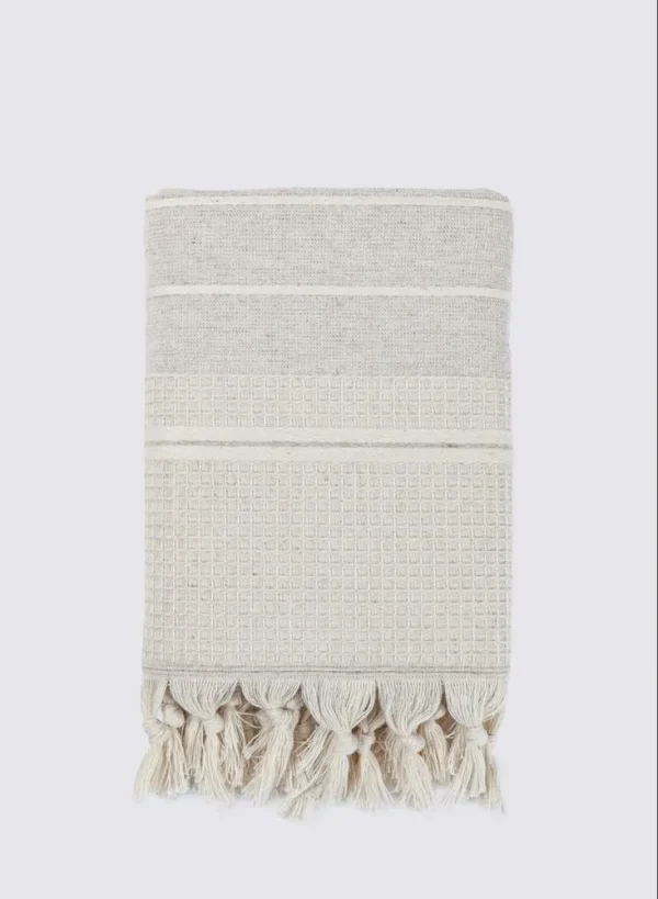 Ecocotton Arden Hand En Gezichtsdoek 100% Biologisch Gemengd Hennep Katoen Beige 50x90 Cm