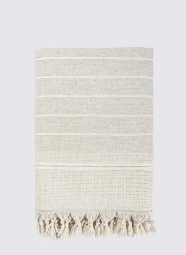 Ecocotton Arden Badlaken 100% Biologisch Gemengd Hennep Katoen Beige 80x150 Cm