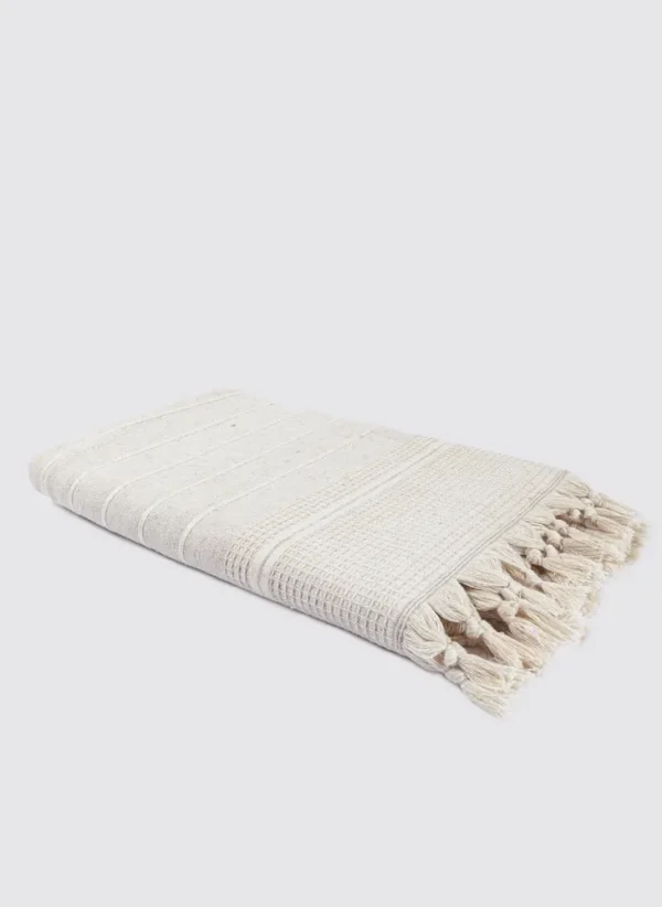 Ecocotton Arden Badlaken 100% Biologisch Gemengd Hennep Katoen Beige 80x150 Cm