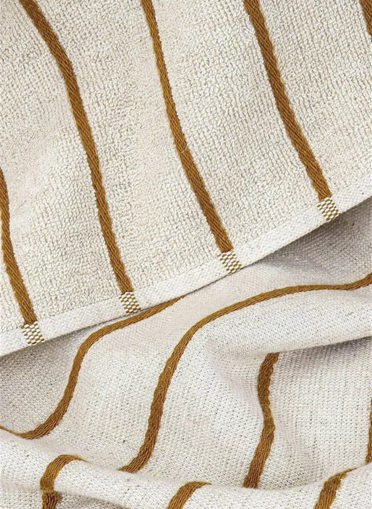 Ecocotton Arden Badlaken 100% Biologisch Gemengd Hennep Katoen Mustard-Beige 80x150 Cm - Afbeelding 3