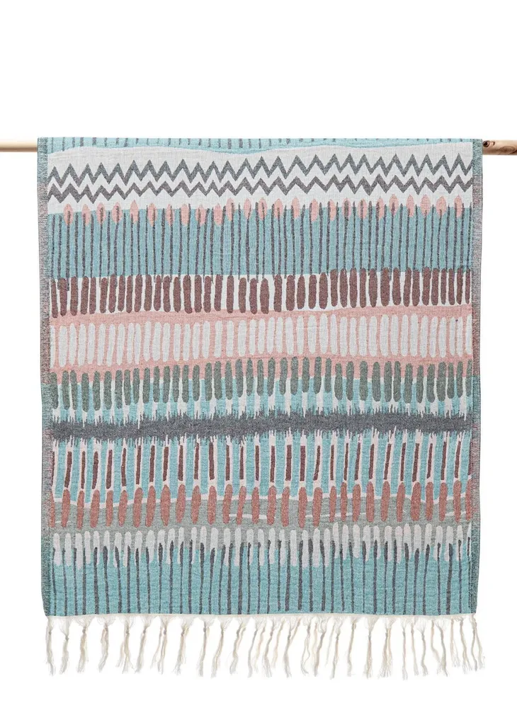 Ecocotton Mayra Peshtemal 100% organisch katoen jacquard groen 90x180 Cm