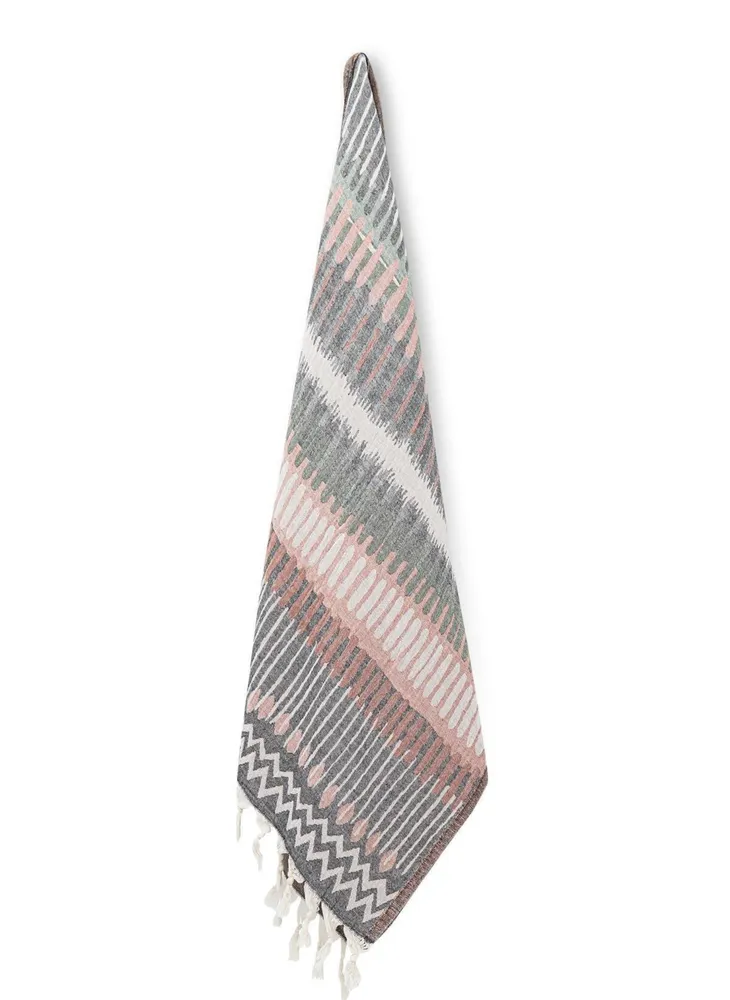 Ecocotton Mayra Peshtemal 100% biologisch katoen jacquard grijs 90x180 Cm - Afbeelding 2