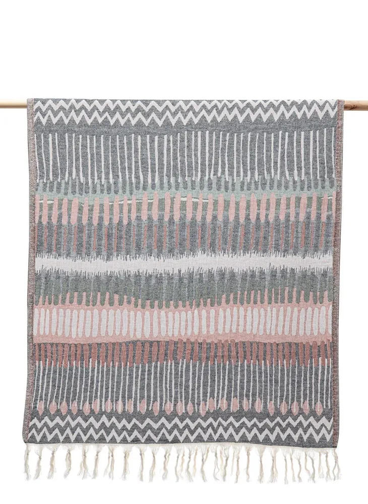 Ecocotton Mayra Peshtemal 100% biologisch katoen jacquard grijs 90x180 Cm