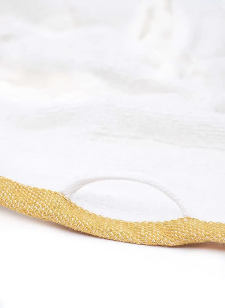 Ecocotton Elis 3-Delige Droogdoek 100% Biologisch Katoen Garengeverfd Speciaal Geweven Geel-Crème 40X60 Cm - Afbeelding 3