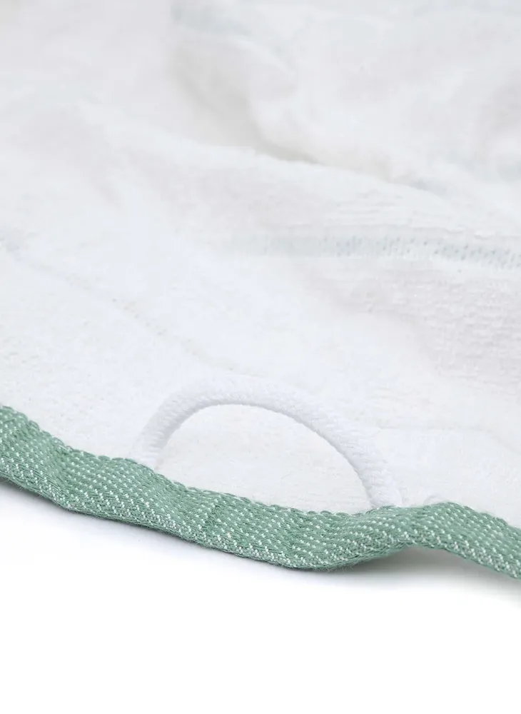 Ecocotton Elis 3-Delige Droogdoek 100% Organisch Katoen Garengeverfd Speciaal Geweven Groen-Crème 40X60 Cm - Afbeelding 3