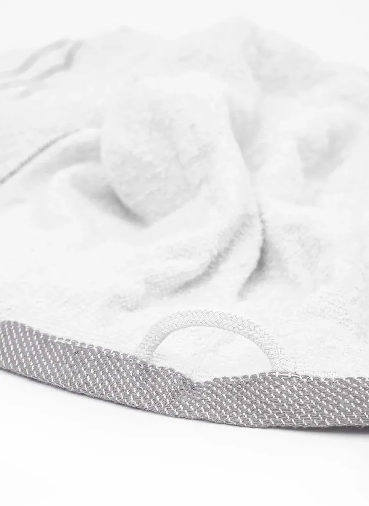 Ecocotton Elis 3-Delige Droogdoek 100% Biologisch Katoen Garengeverfd Speciaal Geweven Grijs-Crème 40X60 Cm - Afbeelding 3