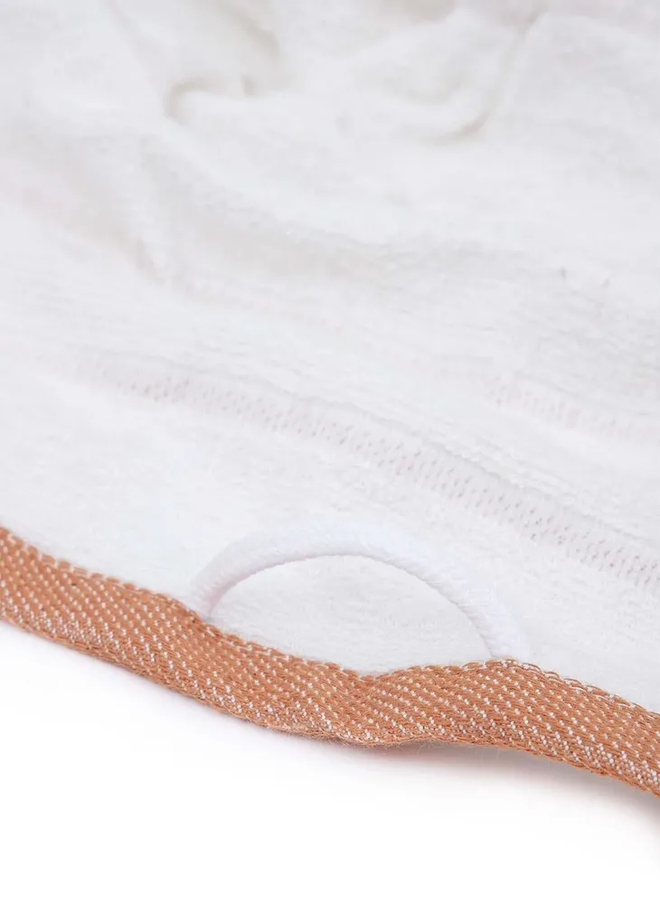 Ecocotton Elis 3-Delige Droogdoek 100% Biologisch Katoen Garengeverfd Speciaal Geweven Terra-Crème 40X60 Cm - Afbeelding 3