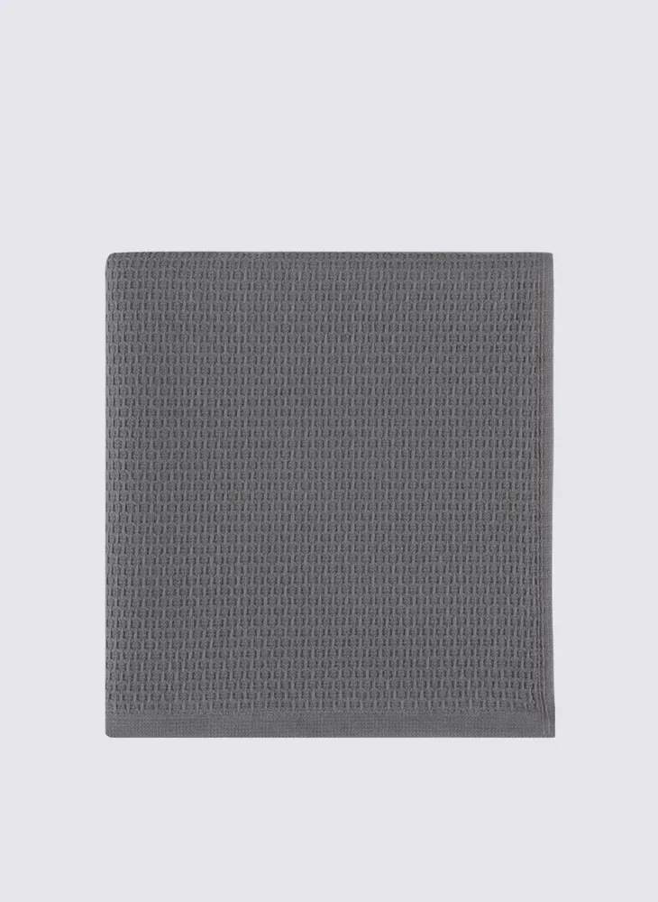 Ecocotton Elvin 2-delige droogdoek 100% biologisch katoen Speciaal geweven Grijs-Crème 40X60 Cm - Afbeelding 2