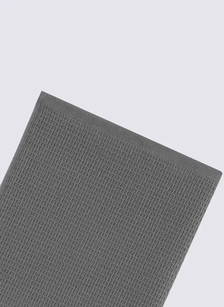 Ecocotton Elvin 2-delige droogdoek 100% biologisch katoen Speciaal geweven Grijs-Crème 40X60 Cm - Afbeelding 3